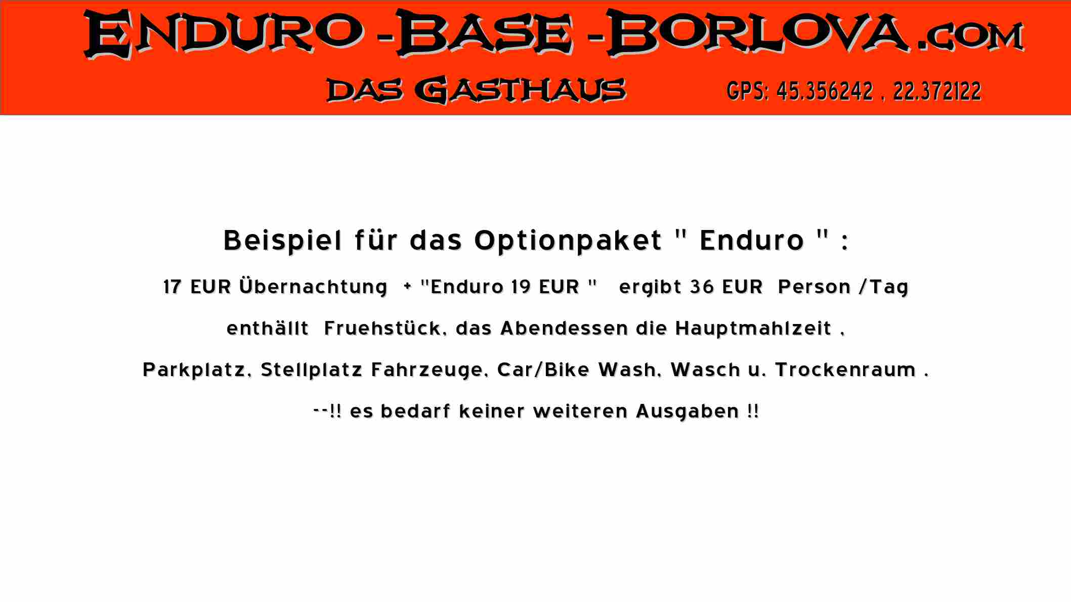 Beispiel für das Optionpaket " Enduro " :